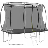 vidaXL Trampolin Set 183 x 274 cm inkl. Sicherheitsnetz schwarz