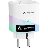 Meross Matter Smart Steckdose mit Stromverbrauch, WLAN Steckdose mit Stromzähler für Balkonkraftwerk, funktioniert mit Apple HomeKit, Alexa und Google, 16A, 1 Stück