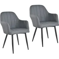 Hti-Living Armlehnenstuhl Retro 2er Set Albany Grau