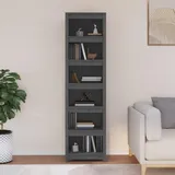 FUDUGEHMIOFWFJJ eckregal hängend,Regal schmal,bücher Regal,Bücherregal Grau 50x35x183 cm Massivholz KieferGeeignet für Bad, Küche, Schlafzimmer