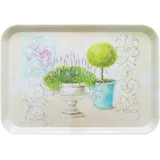 Lashuma Geschirr Tablett stapelbar, Modernes Grilltablett groß 45x31 cm, Druck: Garten, Melamintablett rechteckig