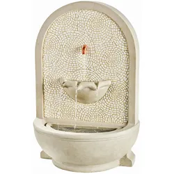 Brunnen - Wand- und Standbrunnen - rund - GRC Beton - H: 54cm - Außen - sandfarb...
