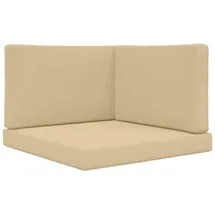 vidaXL Sofakissen für draußen 3-Tlg Beige Polyester
