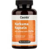 Casida® Bio Kurkuma Kapseln + Pfeffer Curcumin hochdosiert 95% igen Curcuma Extrakt in Kombination mit Kurkuma Pulver und Piperin aus schwarzem Pfeffer Extrakt - Vegan - 90 Kapseln