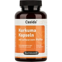Casida® Bio Kurkuma Kapseln + Pfeffer Curcumin hochdosiert 95% igen Curcuma Extrakt in Kombination mit Kurkuma Pulver und Piperin aus schwarzem Pfeffer Extrakt - Vegan - 90 Kapseln