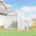 Outsunny Tomatenhaus Stahlrohr Weiß PE 3 mm 12 m2