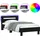 vidaXL Bettgestell mit Kopfteil und LED-Leuchten Schwarz 90x200 cm