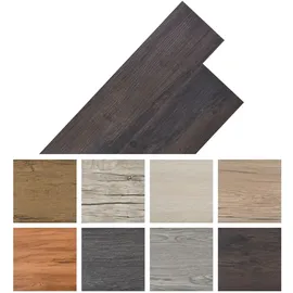 vidaXL PVC-Fliesen Selbstklebend 5,02 m2 2 mm Dunkelbraun
