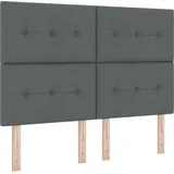 vidaXL Boxspringbett mit Matratze Dunkelgrau 140 x 190 cm Stoff