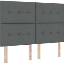 vidaXL Boxspringbett mit Matratze Dunkelgrau 140 x 190 cm Stoff