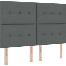 vidaXL Boxspringbett mit Matratze Dunkelgrau 140 x 190 cm Stoff