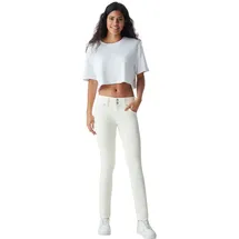 LTB Damen Jeans Molly M Super Slim Fit - Weiß - Off White W24-W34 Baumwolle Stretch, Größe:31W / 32L, Farbvariante:Off White 53296 - 31W / 32L