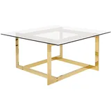 Beliani Couchtisch Transparent, gold Glas, 80x40x80 cm