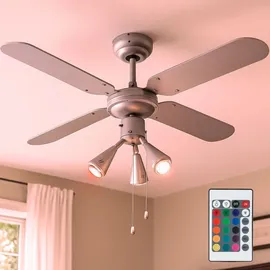 ETC Shop RGB LED Deckenventilator 102 cm Grau