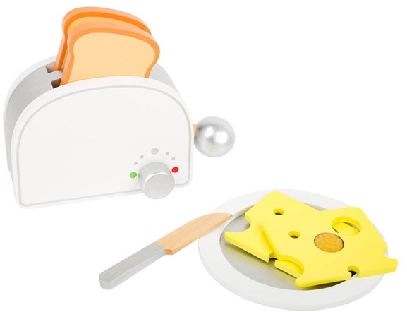 - Wooden Play Food Breakfast Set with Toaster 7 pcs.