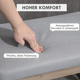 Homcom Fußbank Fußhocker Polsterhocker mit Leinenoptik, Sitzhocker