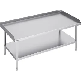 Vevor Arbeitstisch Edelstahl, gewerblicher Arbeitstisch zur Lebensmittelzubereitung, 3-seitiger Spritzschutz, Arbeitstisch für Restaurants, Zuhause, Hotels 762 x 1524 x 660 mm