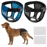 BHHTBB Läufigkeitshose für Hündinnen, 2er Pack Hundewindeln für Hündinnen, Hundehöschen Läufigkeit mit 12 Hygienepads, Waschbare Schutzhose für Weibchen Hunde Läufigkeit (XL)