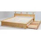 OTTO home Funktionsbett "FINJA " Kieferbett, Futonbett, Kopfteil mit Ablagefläche, zertifiziertes Massivholz, Schubkästen optional braun