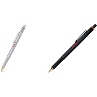 rOtring 800 Kugelschreiber | mittlere Spitze | silberner Tinte | schwarzer Schaft | nachfüllbar & 800 Kugelschreiber | mittlere Spitze | Schwarze Tinte | Schwarze Schaft | nachfüllbar