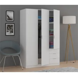 Loungitude Kleiderschrank 3-türig 121 x 180 x 52 cm Holzart nicht angegeben weiß