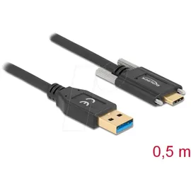 DeLock USB 10 Gbps (USB 3.2 Gen2 USB-A Stecker USB-C® Stecker Schrauben seitlich,
