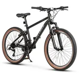 CARPAT SPORT Mountainbike 26, 27.5 29 Zoll Fahrrad für Herren Damen, Mädchen und Jungen, 21 Gang, Kettenschaltung, Hochwertiger Rahmen, Jugendfahrrad MTB Hardtail Fahrrad Bike schwarz