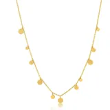 ANIA HAIE N005-01G Halskette mit kleinen Scheiben Anhängern Silber/Gelbgold