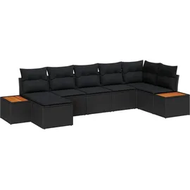 vidaXL Garten-Lounge-Set 7-tlg. schwarz