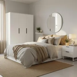 Home Deluxe Kleiderschrank NYLA 150 x 200 cm Holzwerkstoff weiß