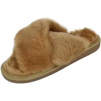 Damen Lammfell - Sandalen Florida BEIGE 100% Merino Schaffell Pantoffeln kuschelig warm Größe 39 EU - 39 EU