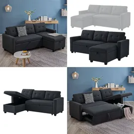 VitaliSpa Ecksofa Campina Anthrazit 226 x 161 cm L-Form