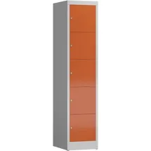 Classix Schließfachschrank Stahl 41,5 x 50,0 x 180,0 cm lichtgrau/feuerrot