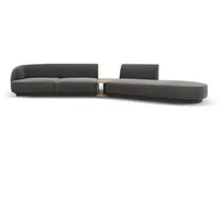 Micadoni Sofa Miley, modular 4-Sitzer mit 1 Armlehne grau