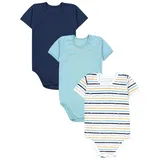 TupTam Baby Body Kurzarm – 3er Set aus 100% Baumwolle bis Größe 134, Farbe: Streifen Grün Blau/Dunkelblau/Mintgrün, Größe: 104 - 104