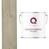Q-Cover Holzlasur Hellgrau 7001, 5L (ca.25m2-1 Anstrich) Satin Holzschutz Holzschutzlasur Lasur Wasserbasierte Innen Außen Lasur Abperleffekt Für Holz