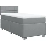 vidaXL Boxspringbett 90 x 200 cm Hellgrau