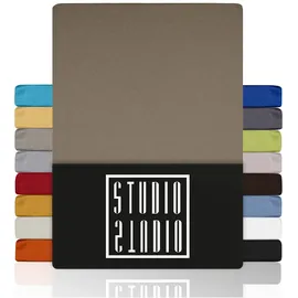 Studio Spannbettlaken Jersey 160 x 200 cm taupe