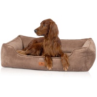 Knuffelwuff Tierbett Hundebett aus Cord Nunavut, Orthopädisch braun 85 cm x 120 cm