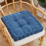 XXIUDEE Booster-Sesselkissen, quadratische Sitzpolster für Erwachsene, dickes Sitzkissen, Heimdekoration, Stuhlkissen, Esszimmerstühle, großes Bodenkissen für Büro, Schule (45 x 45 x 8 cm, Blau)
