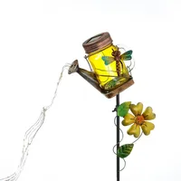 MARELIDA LED Solar Gießkanne mit Libelle und Wasserfalleffekt Gartenstecker