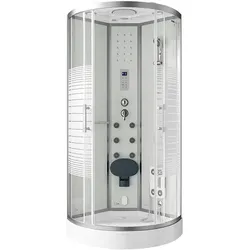 Home Deluxe GmbH HOME DELUXE - Dampfdusche WHITE PEARL - Maße 100 x 100 cm - inkl. Dampffunktion, Regendusche, Radio und Zubehör I Fertigdusche, Dusche, Duschtempel