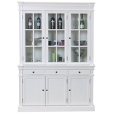 ebuy24 Vitrine Amaretta 3-Türig Vitrinenschrank antik weiß, antik weiß