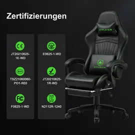 GTPLAYER Gaming-Stuhl Kunstleder Grün