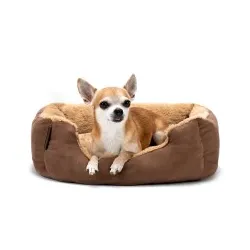 Lionto Hundebett mit Wendekissen braun S