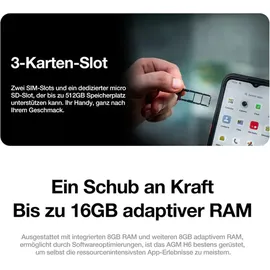 AGM H6L 8 GB RAM 128 GB Schwarz