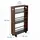 Relaxdays Nischenwagen, HBT: 80x15x45 cm, schmales Nischenregal Bad & Küche, 4 Ablagen, Rollregal Griffe, schwarz-braun