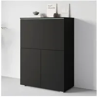 Home Affaire PC-Schrank Vera, Sekretär, Home-Office-Schreibtisch mit LED-Beleuchtung (1 St), Multifunktional mit Stauraum, klappbare Tischfläche, LED, B 90 cm schwarz