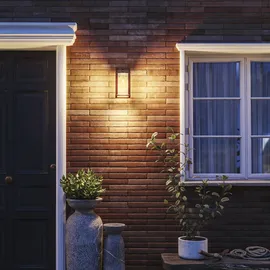 Philips Außenwandleuchte Solar 28,0 cm Glas Kunststoff Metall inkl. Bewegungsmelder schwarz