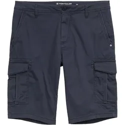 TOM TAILOR Herren Cargo Shorts mit Taschen, blau, Gemustert, Gr. 30